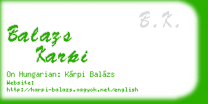 balazs karpi business card